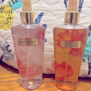 Victorias Secret Coconut Passion and Sheer Love fragrance mist. New never used